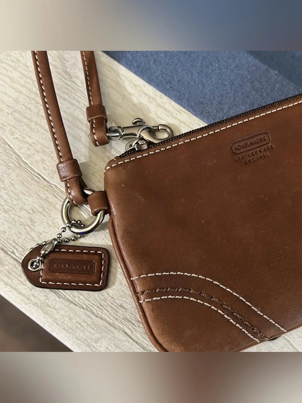 Coach leather wristlet
